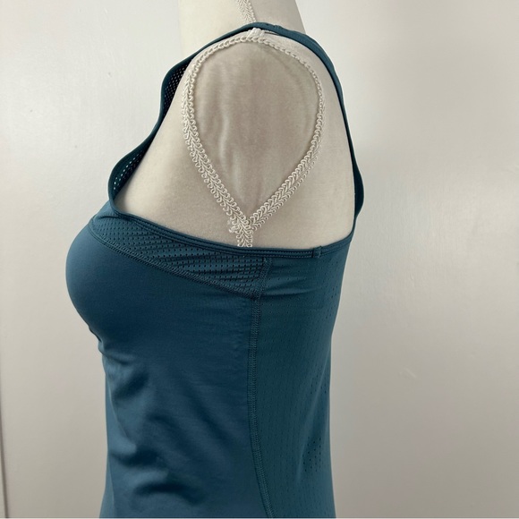 Nike Pro Hypercool womens athletic racer back blue tank top size M - Picture 5 of 12